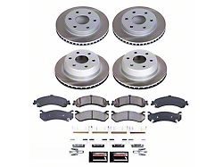 PowerStop Semi-Coated 6-Lug Brake Rotor and Pad Kit; Front and Rear (01-06 Silverado 1500 w/ Dual Piston Rear Calipers)