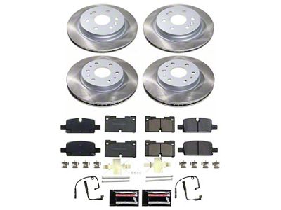 PowerStop Semi-Coated 6-Lug Brake Rotor and Pad Kit; Front and Rear (19-25 Silverado 1500)
