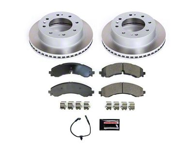 PowerStop Semi-Coated 8-Lug Brake Rotor and Pad Kit; Front (20-25 Silverado 2500 HD)