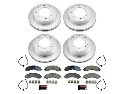 PowerStop Z17 Evolution Plus 8-Lug Brake Rotor and Pad Kit; Front and Rear (2020 Silverado 2500 HD)