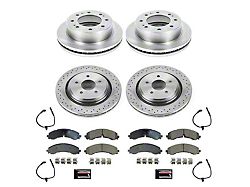 PowerStop OE Replacement 8-Lug Brake Rotor and Pad Kit; Front and Rear (20-25 Silverado 3500 HD SRW)