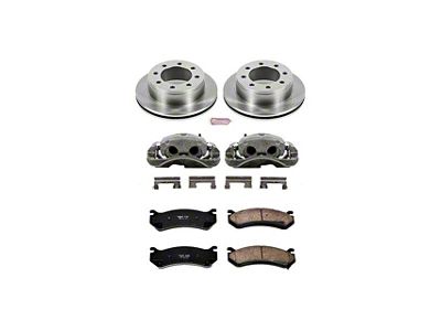 PowerStop OE Replacement 8-Lug Brake Rotor, Pad and Caliper Kit; Rear (04-10 Silverado 3500 HD SRW)