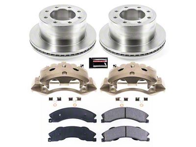 PowerStop OE Replacement 8-Lug Brake Rotor, Pad and Caliper Kit; Rear (11-19 Silverado 3500 HD DRW)