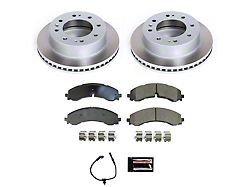 PowerStop Semi-Coated 8-Lug Brake Rotor and Pad Kit; Rear (20-26 Silverado 3500 HD SRW)