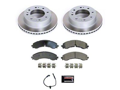 PowerStop Semi-Coated 8-Lug Brake Rotor and Pad Kit; Rear (20-25 Silverado 3500 HD SRW)