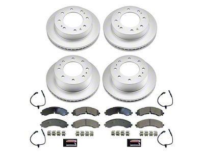 PowerStop Z17 Evolution Plus 8-Lug Brake Rotor and Pad Kit; Front and Rear (20-24 Silverado 3500 HD SRW)