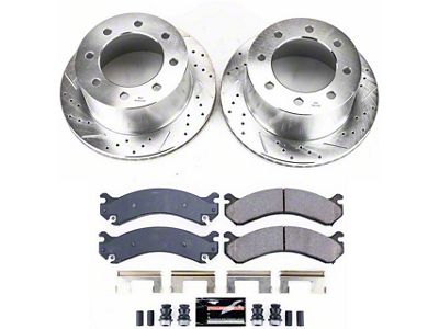 PowerStop Z23 Evolution Sport 8-Lug Brake Rotor and Pad Kit; Rear (01-10 Silverado 3500 HD DRW)
