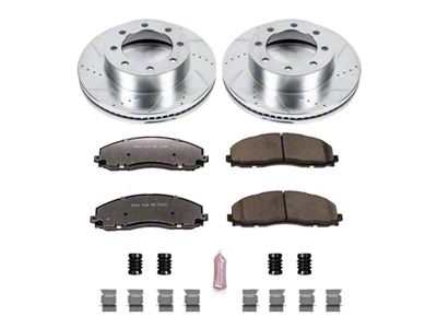 PowerStop Z36 Extreme Truck and Tow 8-Lug Brake Rotor and Pad Kit; Front (13-22 4WD F-250 Super Duty)