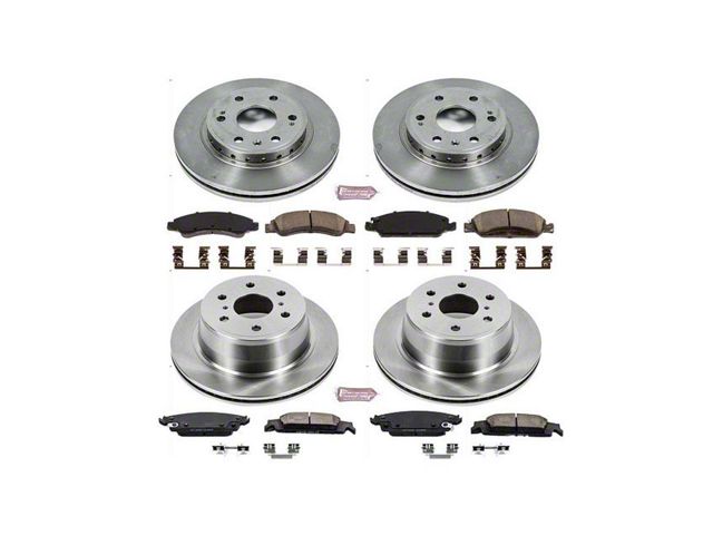 PowerStop OE Replacement 6-Lug Brake Rotor and Pad Kit; Front and Rear (15-20 Tahoe Police, SSV)