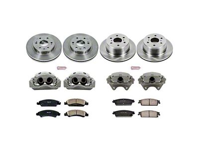 PowerStop OE Replacement 6-Lug Brake Rotor, Pad and Caliper Kit; Front and Rear (08-20 Tahoe Police)