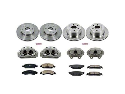PowerStop OE Replacement 6-Lug Brake Rotor, Pad and Caliper Kit; Front and Rear (15-20 Tahoe Police)