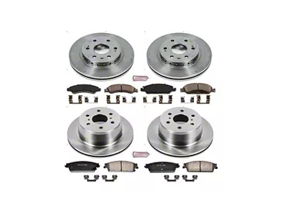 PowerStop OE Replacement 6-Lug Brake Rotor and Pad Kit; Front and Rear (08-20 Tahoe Police)