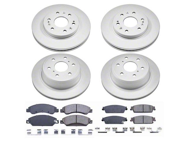 PowerStop Z17 Evolution Plus 6-Lug Brake Rotor and Pad Kit; Front and Rear (2007 Tahoe)