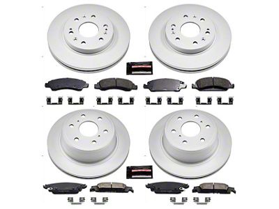 PowerStop Z17 Evolution Plus 6-Lug Brake Rotor and Pad Kit; Front and Rear (15-20 Tahoe, Excluding Police)