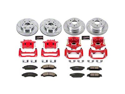 PowerStop Z23 Evolution Sport 6-Lug Brake Rotor, Pad and Caliper Kit; Front and Rear (15-20 Tahoe Police, SSV)
