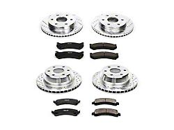 PowerStop Z23 Evolution Sport 6-Lug Brake Rotor and Pad Kit; Front and Rear (2002 2WD Tahoe w/ Akebono Calipers; 03-06 2WD Tahoe)