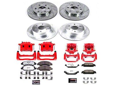 PowerStop Z36 Extreme Truck and Tow 6-Lug Brake Rotor, Pad and Caliper Kit; Front and Rear (15-20 Tahoe Police, SSV)