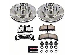 PowerStop Z36 Truck and Tow 5-Lug Brake Rotor and Carbon-Fiber Ceramic Pad Kit; Front (95-00 2WD Tahoe w/ 10-Inch Rear Drum Brakes)