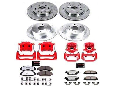 PowerStop Z36 Extreme Truck and Tow 6-Lug Brake Rotor, Pad and Caliper Kit; Front and Rear (08-14 Tahoe Police)