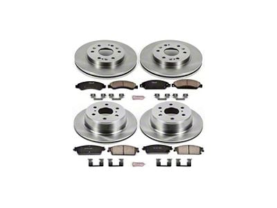 PowerStop OE Replacement 6-Lug Brake Rotor and Pad Kit; Front and Rear (2007 Yukon)