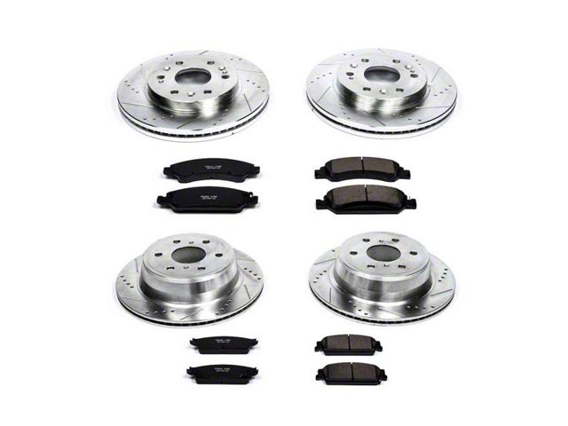 PowerStop Z23 Evolution Sport 6-Lug Brake Rotor and Pad Kit; Front and Rear (08-14 Yukon)