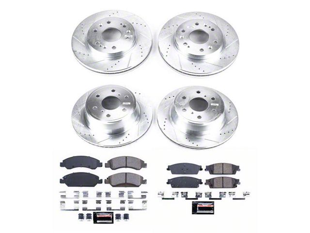 PowerStop Z23 Evolution Sport 6-Lug Brake Rotor and Pad Kit; Front and Rear (15-20 Yukon)