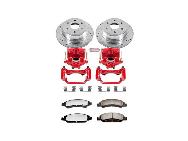 PowerStop Z36 Extreme Truck and Tow 6-Lug Brake Rotor, Pad and Caliper Kit; Rear (15-20 Yukon)