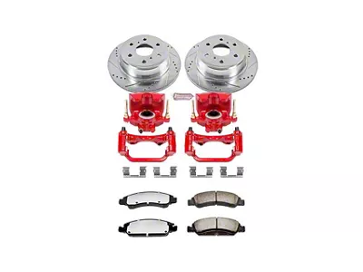 PowerStop Z36 Extreme Truck and Tow 6-Lug Brake Rotor, Pad and Caliper Kit; Rear (15-20 Yukon)