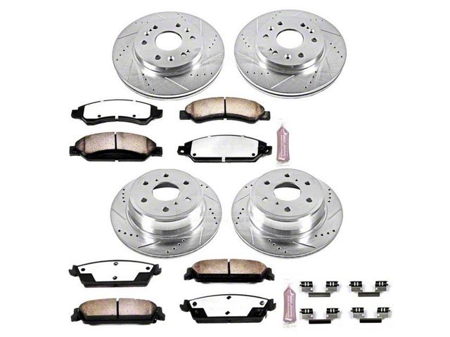 PowerStop Z36 Extreme Truck and Tow 6-Lug Brake Rotor and Pad Kit; Front and Rear (2007 Yukon)