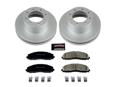 PowerStop Z17 Evolution Plus 8-Lug Brake Rotor and Pad Kit; Front (13-22 4WD F-250 Super Duty)