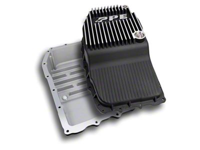 PPE Heavy-Duty Cast Aluminum Deep Transmission Pan; Brushed (15-22 Canyon w/ 8L90 Transmission)