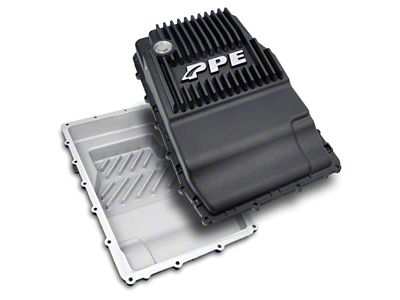 PPE Heavy-Duty Cast Aluminum Deep Transmission Pan; Black (17-20 F-150 w/ 10R80 Transmission)