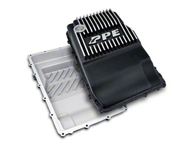 PPE Heavy-Duty Cast Aluminum Deep Transmission Pan; Brushed (17-20 F-150 w/ 10R80 Transmission)