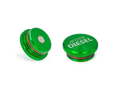 PPE Billet Aluminum Magnetic Fuel Cap; Anodized Green (14-18 3.0L EcoDiesel RAM 1500)