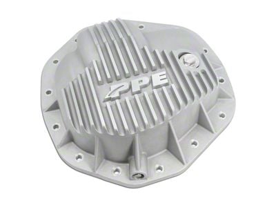 PPE Heavy-Duty Cast Aluminum Rear Differential Cover; Brushed (19-24 6.4L, 6.7L RAM 2500)