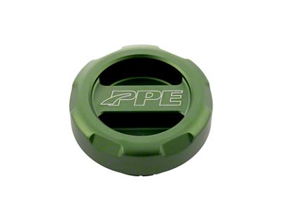 PPE Billet Aluminum Magnetic Fuel Cap; Anodized Green (13-18 6.7L RAM 3500)