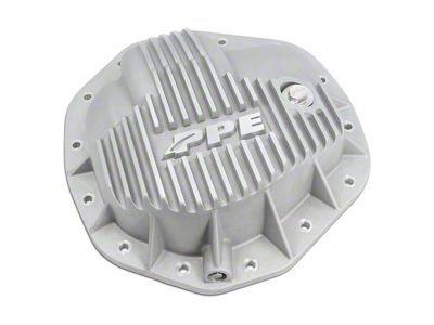 PPE Heavy-Duty Cast Aluminum Rear Differential Cover; Brushed (19-24 6.4L, 6.7L RAM 3500)