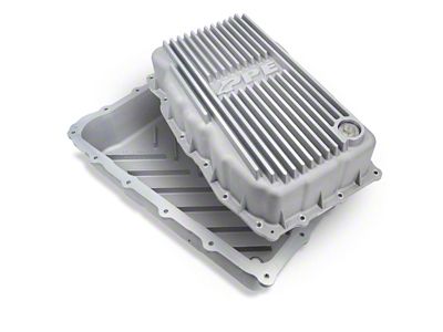 PPE Heavy-Duty Cast Aluminum Transmission Pan; Brushed (20-25 3.0L Duramax Sierra 1500 w/ 10L80 Transmission)