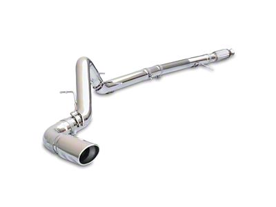 PPE Single Exhaust System with Polished Tubes and Polished Tip; Side Exit (20-22 3.0L Duramax Sierra 1500)
