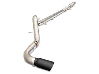 PPE Single Exhaust System with Raw Tubes and Black Ceramic Tip; Side Exit (20-22 3.0L Duramax Sierra 1500)
