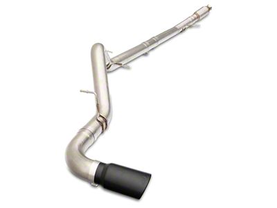 PPE Single Exhaust System with Raw Tubes and Black Ceramic Tip; Side Exit (20-24 3.0L Duramax Sierra 1500)
