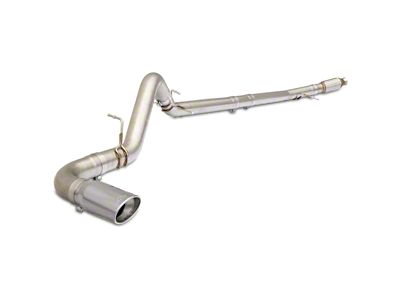 PPE Single Exhaust System with Raw Tubes and Polished Tip; Side Exit (20-22 3.0L Duramax Sierra 1500)