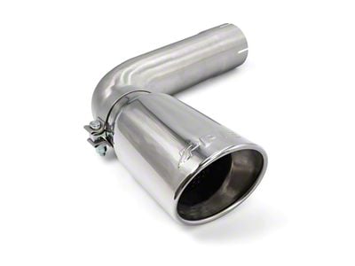 PPE 4-Inch Elbow Turn Out Exhaust Pipe with 5-Inch Polished Exhaust Tip; Stainless Steel (20-24 6.6L Duramax Sierra 2500 HD)