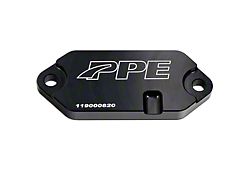 PPE Billet Aluminum Coolant Block-Off Plate; Black (07-25 6.6L Duramax Sierra 2500 HD)