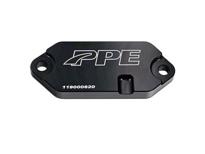 PPE Billet Aluminum Coolant Block-Off Plate; Black (07-25 6.6L Duramax Sierra 2500 HD)