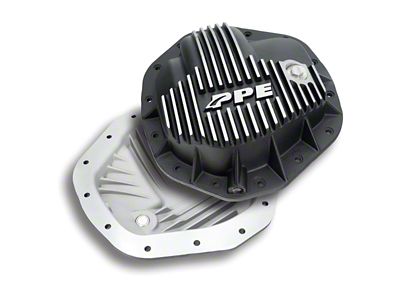 PPE Heavy-Duty Aluminum Rear Differential Cover; Brushed (20-24 6.6L Duramax Sierra 3500 HD)