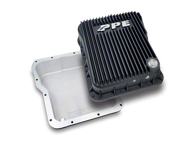 PPE Heavy Duty Cast Aluminum Transmission Pan; Black (07-19 6.6L Duramax Sierra 3500 HD)