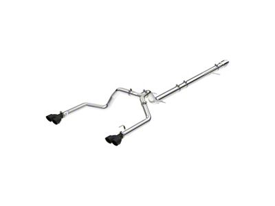 PPE Dual Exhaust System with Polished Tubes and Black Ceramic Tips; Rear Exit (20-22 3.0L Duramax Silverado 1500)