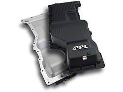 PPE Heavy-Duty Deep Cast Aluminum Engine Oil Pan; Black (20-23 3.0L Duramax Silverado 1500)