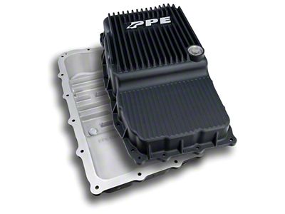 PPE Heavy-Duty Deep Cast Aluminum Transmission Pan; Black (19-24 Silverado 1500 w/ 10L80 Transmission, Excluding Duramax)